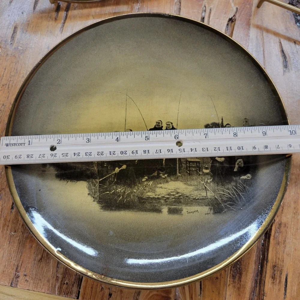 Ridgways Burns Cottage & Thursday Monks Fishing‎ Decorative Plates Set